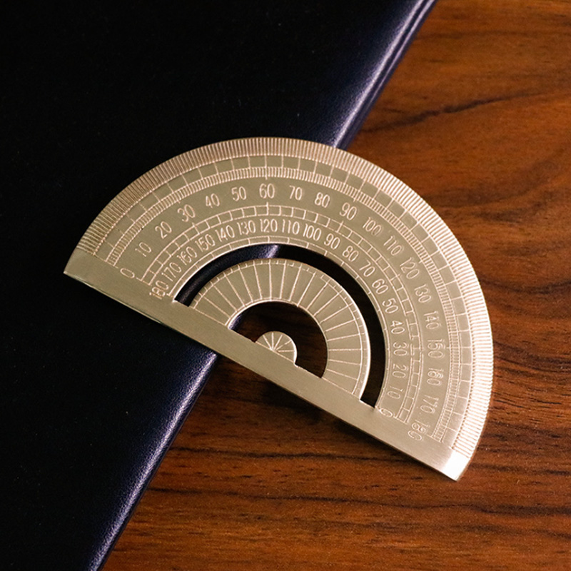 brass,Al alloy ruler set Protractor for math angle meas urement for students School Educational Measuring Tools