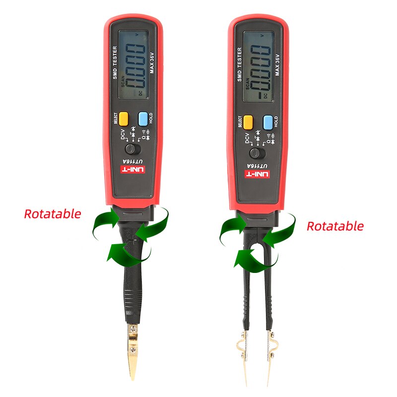 UNI-T SMD Multimeter Tester Resistor/Capacitor/Diode (RCD) Parameter Meter Digital Multimeter Smart Testing Clips UT116A/UT116C
