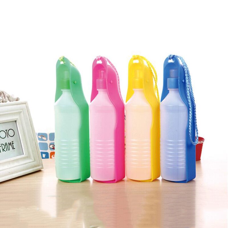 Draagbare drinkfles voor huisdieren, 500ml automatische drinkflessen voor buiten, kleine en grote honden