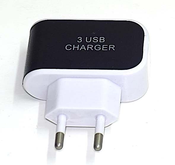 EU Standard Plug 5V 2A Charger Adapter 100-240V 3 USB Hub Port Power Supply Charging Plug Socket for Travel Charge for Phone