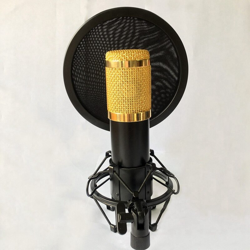 1 Set Microphone Mic Shock Mount with Shield Articulating Head Telescoping &amp; 1 Pcs Metal Table Mounting Clamp