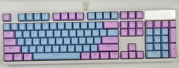 Cherry Vlossom Theme Top Printed 104 Key Keycaps Keys Caps Set for Mechanical Keyboard for Gaming Mechanical Keyboard: Purple Blue