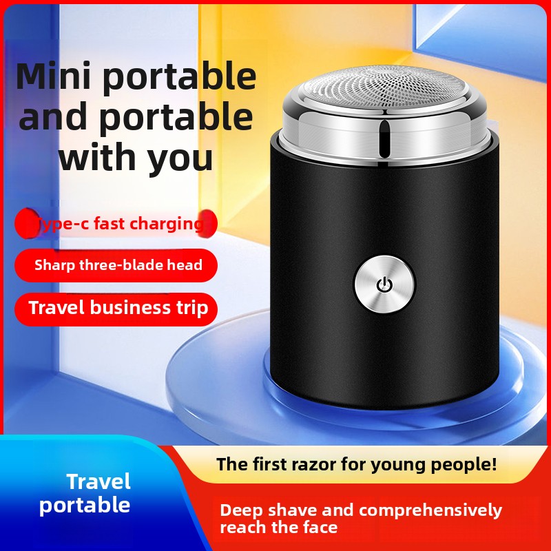 Men's portable shaver with fast charging, long battery life, washable, essential for business, home, and travel