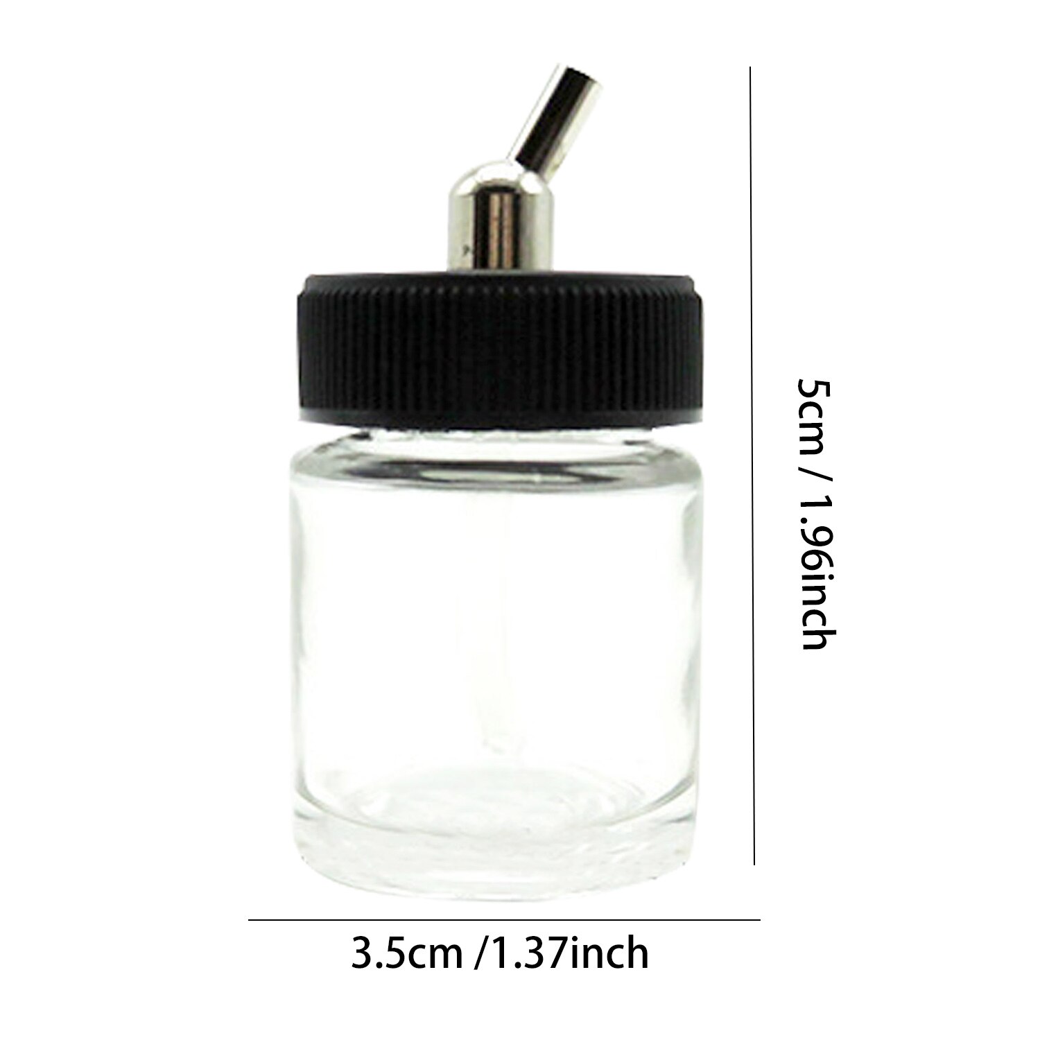 Bouteille de peinture vide avec connecteur | Brosse à Air 22cc, verre Transparent, bouteille de peinture, pot avec connecteur en métal, accessoires de brossage