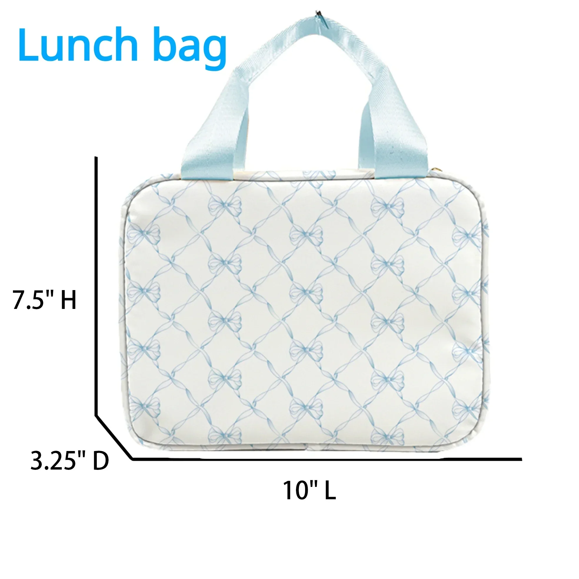 Nowe torba termiczna na Lunch z kokardą torba termiczna przenośne pudełko na Lunch torebka chłodząca torby na piknik na Lunch do pracy: Lawenda
