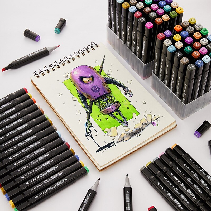 12/48/80/168 Touch Riancy Markers Set Manga Tekening Markers Pen Alcohol Gebaseerd Schets Vilt-Tip Twin borstel Pen Kunst Levert 04379
