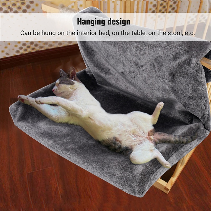 Rinocats Cat jaula con hamaca radiador ventana Cama tumbona cojinetes Cama Gato ajustable cálido asiento tipo estante casa para gatos domésticos