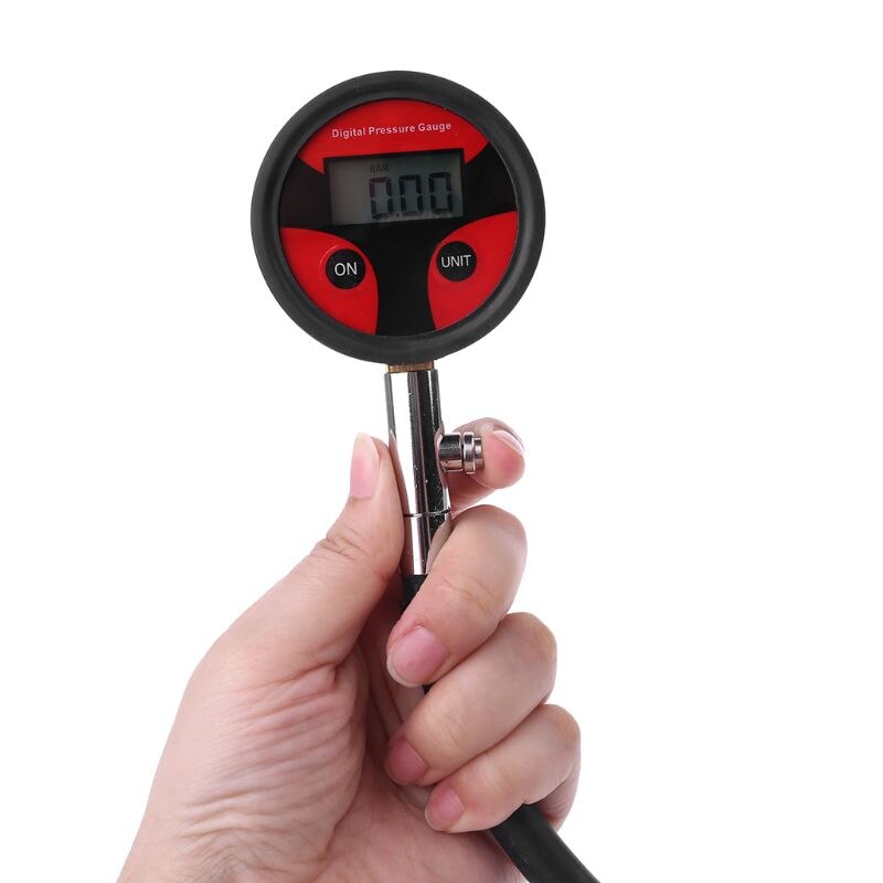 Ball Head Universal Tire Digital Pressure Gauge for Motor Car Bike Truck Tyre 4 Units with Battery