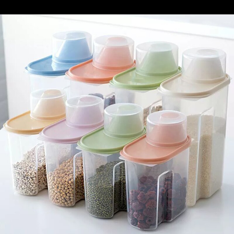 PP food storage box plastic transparent container set with lid kitchen storage bottle jar multigrain jar 1.9L-2.5L