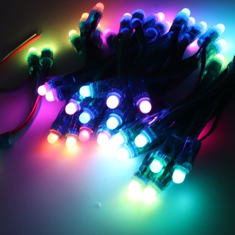 50 stücke 12mm WS2811 Volle Farbe LED Pixel Licht Modul DC 5V IP68 wasserdichte RGB farbe 2811 1903 IC Digital LED weihnachten Licht