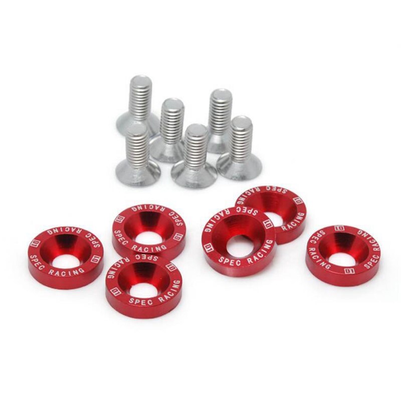 6 uds M8 tornillos pasadores hexagonales modificado para coche arandela de guardabarros parachoques motor tornillos cóncavos, aleación de aluminio paraguas avellanado cabeza plana: A-M8