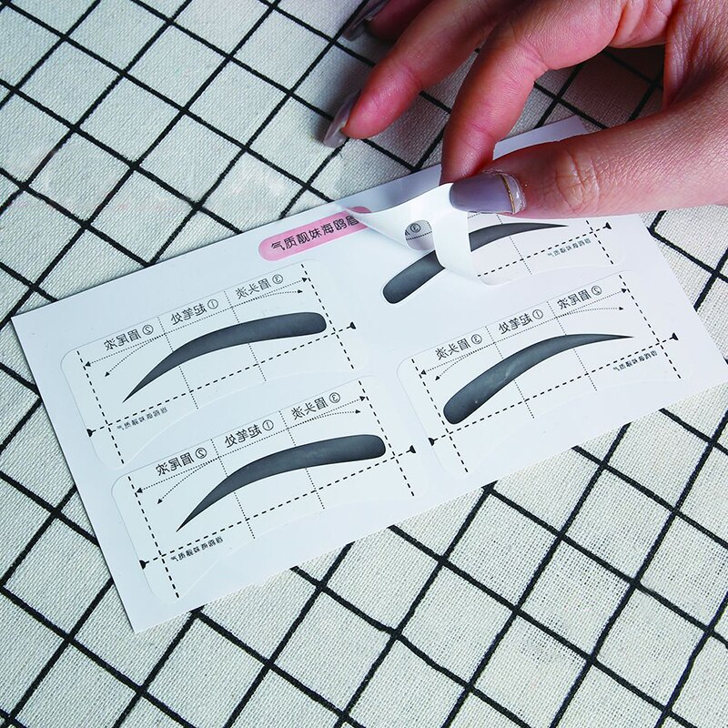 GAM-BELLE 24 Pairs/Set Lazy Quick Eyebrow Stickers Eyebrow Card Template Eyebrow Aids Guide Tattoos Makeup Tools Adjustable