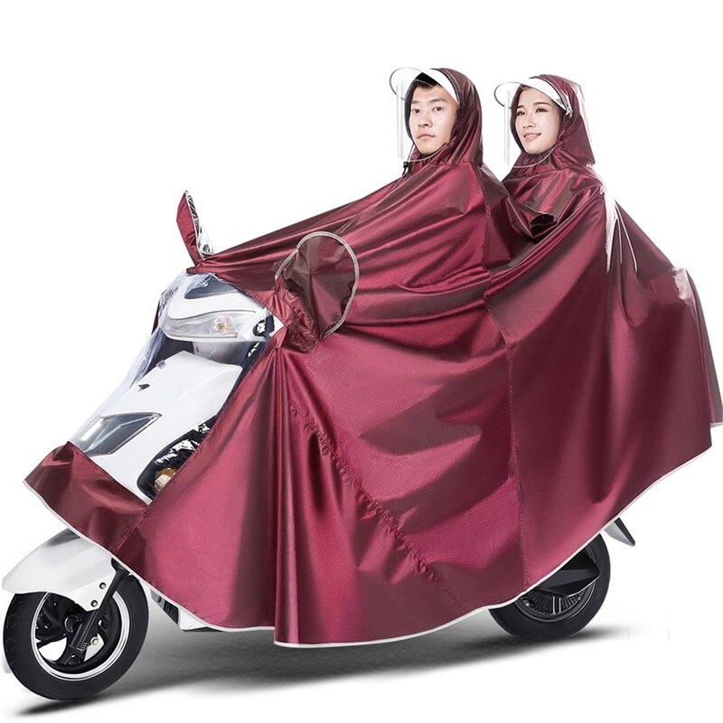 Doppel Motorrad Regenmantel Erwachsene Doppel Hut Poncho Poncho Männer und Frauen Einzigen Reiten Doppelseitige Abdeckung Erhöhen Regenmantel: Q7 / 4XL