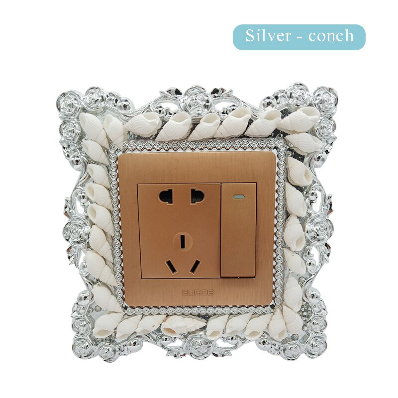 home office switch sticker decoration sticker resin single light switch surrounding socket panel protection sticker: HAILUO