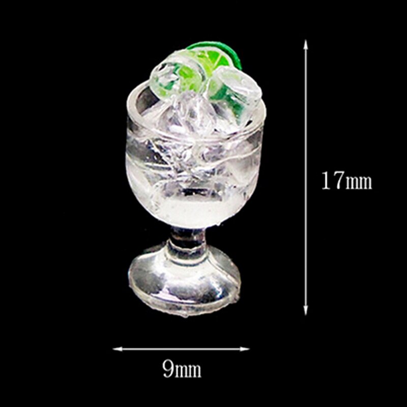 1:12 Resin Poppenhuis Mini Ijs Citroen Water Drink Cup Miniatuur Poppenhuis Voedsel Keuken Accessoires Cups Speelgoed Mini Decoratie