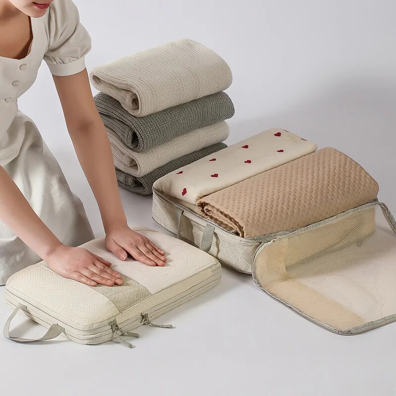 Bolsa de almacenamiento de viaje, cubos de embalaje comprimibles, Maleta de viaje, organizador de equipaje, bolsa de mano impermeable plegable