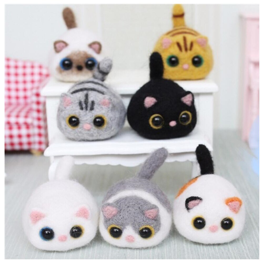 Wolle filz Jab, katze, Hand-gemacht DIY, kreative katze ei. Wolle nadel Bausatz wollfilz nadel filzen dekoration handwerk needlecra