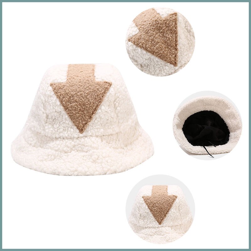 Winter Bucket Hat Hip Hop Lamb Wool Fishing Cap Bucket Hat Plaid Warm Men Women Wool Hat Tide Flat Top Hats