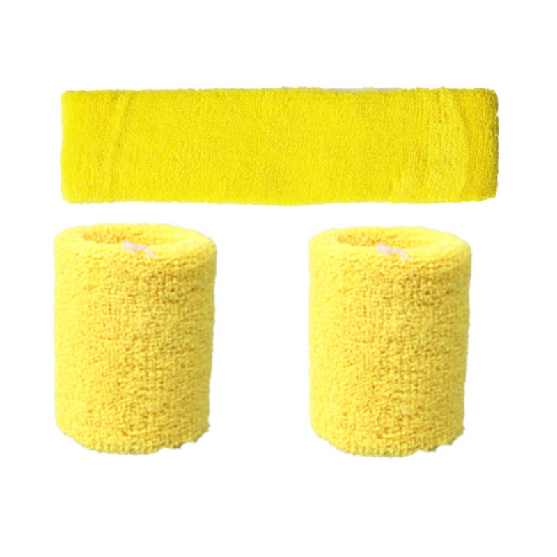 3 pz/set Bande di Sport Cinturino Da Polso Fascia Braccialetti Testa da polso di Sicurezza Supporto Sweatbands per Basket Pallavolo Corsa e Jogging PALESTRA: Giallo