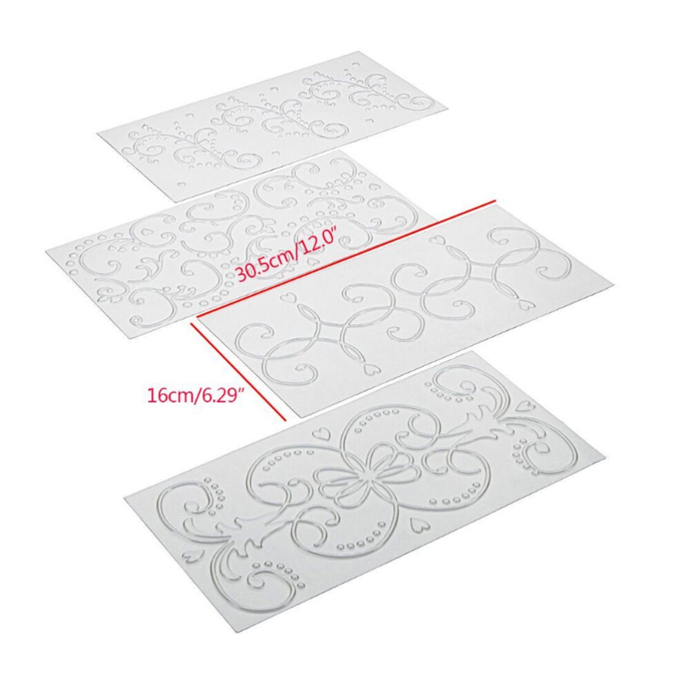 8pcs Cake Printing Template DIY Cake Stencil Template (Transparent)