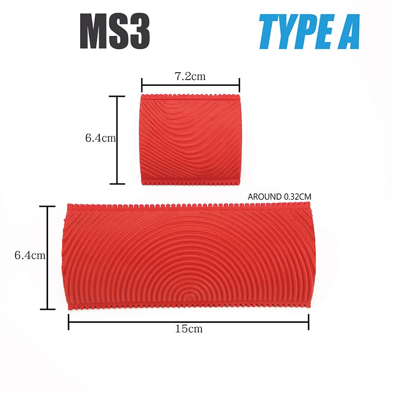 Red Rubber Wood Grain Paint Roller Brush Imitation Wood Graining Wall Paint Tool Roller DIY Wall Art Graining Painting Tools
