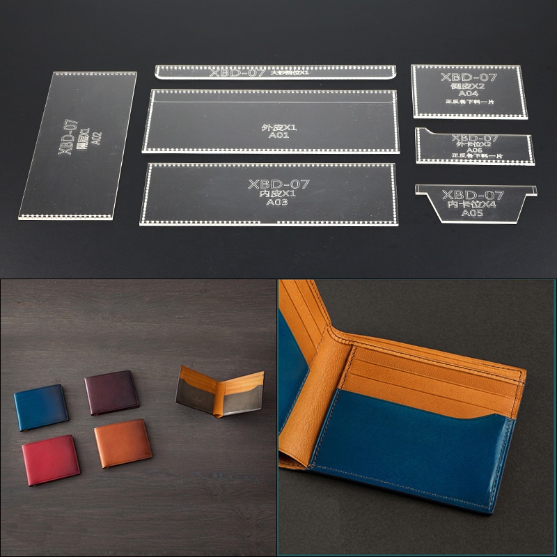 1Set Acryl Clear Template Handwerk Set Diy Craft Voor Lederen Portemonnee Tas Patroon