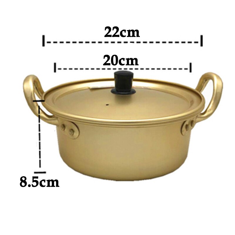 Husholdning ramen pot multifunktionelt køkken madlavning værktøj aluminiumslegering hurtig nudel pot non-stick mælkepotte suppe pot: D