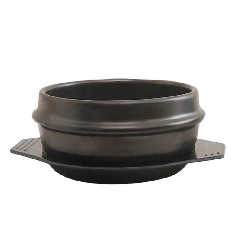 Korean Ceramic Bowl Korean Dolsot for Bibimbap Soup and Other Food with Tray Pig Ceramic Pot Korean Pot Stone Bowl Cooking Pot
