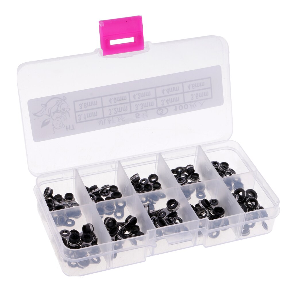 100pcs Black Fishing Rod Guides Tip Fishing Rod Eye Ring Rod Repair Kit Stainless Steel Frame: Model 2