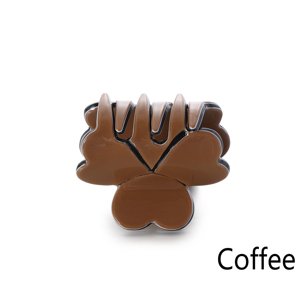 1 stuks Mini Acryl Klavertje Vier Haarspelden Vrouwen Kleurrijke Haar Klauwen Clips Clamp Haarspeldjes Haarspelden Styling Tools Accessoires: Coffee