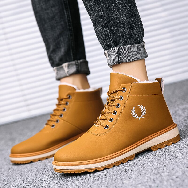 Schoenen Hombre Botas Heren Mode Lederen Winter Mannen Voor Lente Laarzen Lange Westerse Sneeuw Tenis Ademend Boty Casual Bona Werk de