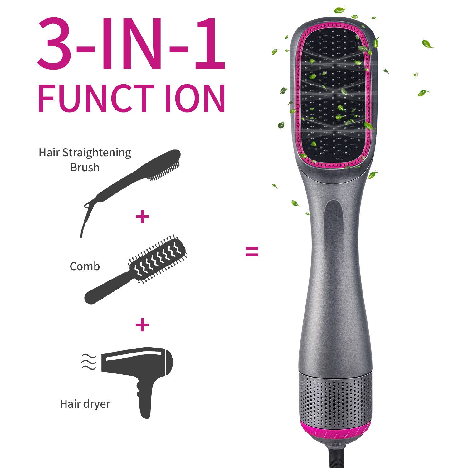 Hair Dryer Air Brush Hair Dryers 3 in1 Hair Blow Hair Electric Dryer Brush Straight Hair Dryer Brush Straightening Brush