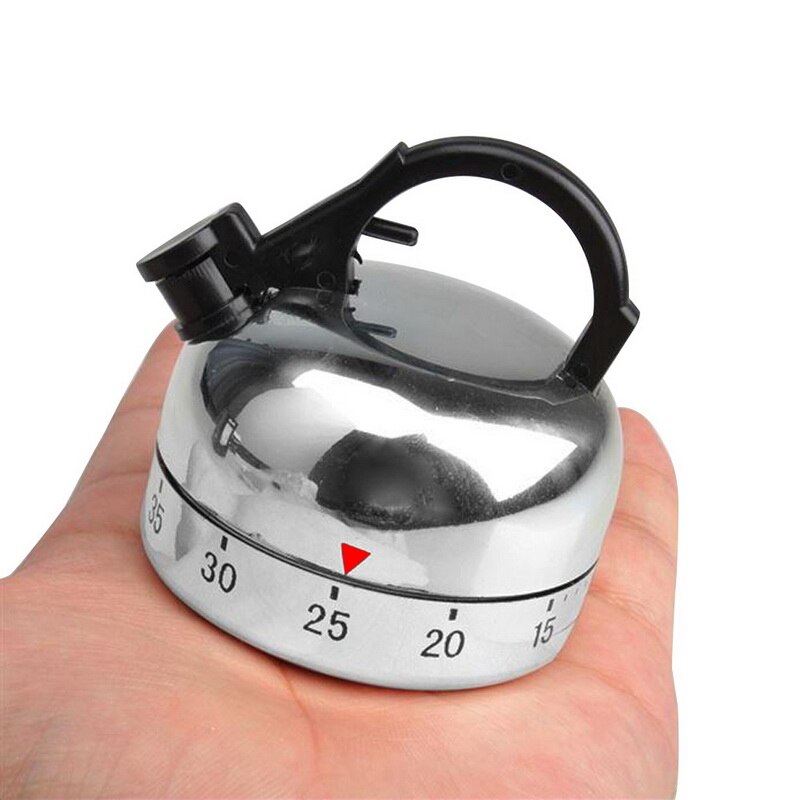Mini Kitchen Timer 60 Minutes Countdown Alarm Reminder Kettle Shape Cooking Reminders Tools Mechanical Timer Kitchen Gadgets&7