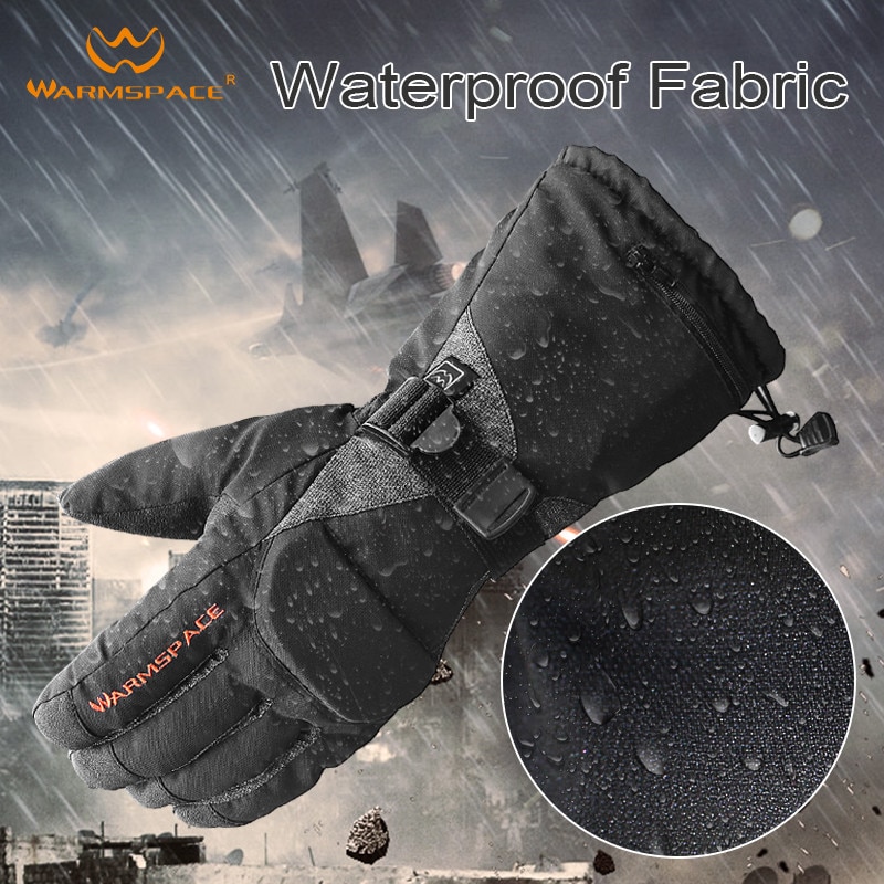 Smart Electric Heating Gloves,3M Waterproof 6xAA Battery Self Heated 5-Fingers/Hand Back,3 gear Warm 6H Touch Screen Ski Gloves