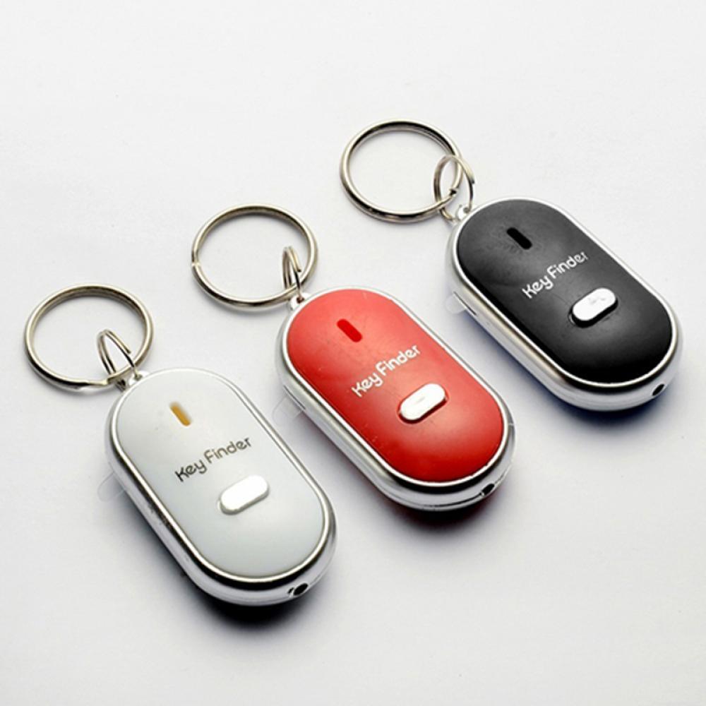 LED Whistle Key Finder Flashing Beeping Sound Control Alarm Anti-Lost Key Locator Finder Tracker with Key Ring Remote Keyfinder