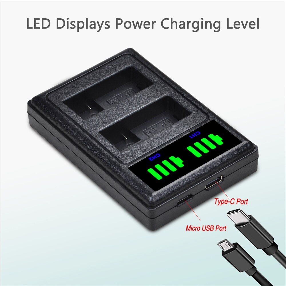 LP-E8 LPE8 LP E8 Batterie 1500mAh + LED Dual Ladegerät für Kanon EOS 550D 600D 650D 700D Kuss X4 x5 X6i X7i Rebell T2i T3i T4i T5i.