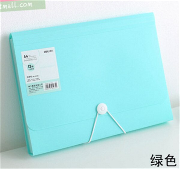 deli Newest A4 Paper File Folder Bag Premium Waterproof Business Book Office stationery Document folder Rectangle Office: Light green