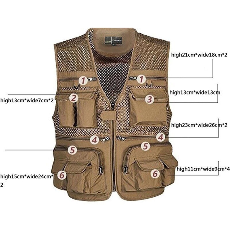 Fishing Vest Photography Travel Vest Breathable Fishing Jacket