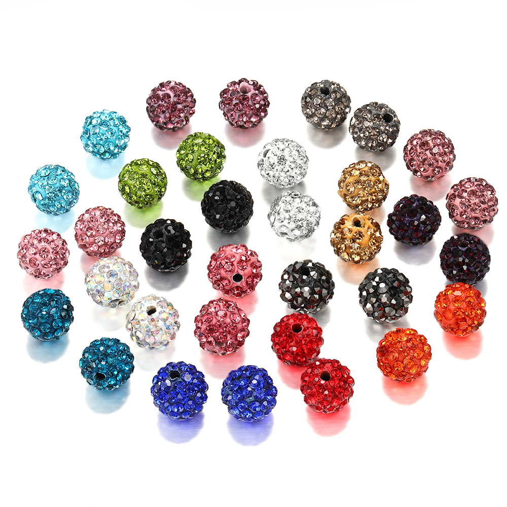 10Pcs 10Mm Disco Ball Ronde Kristallen Steentjes Losse Spacer Charm Kralen Voor Diy Sieraden Maken Accessoires