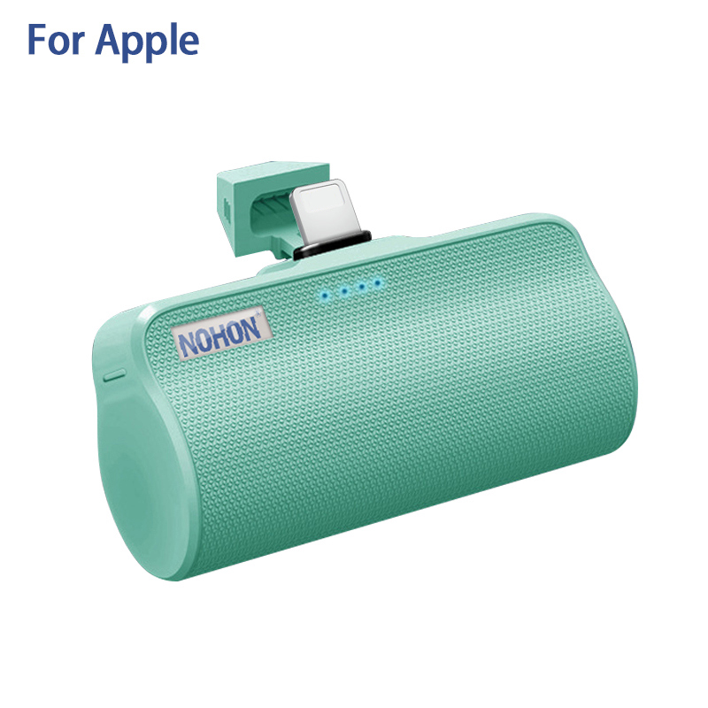 NOHON-Banco de energía para iPhone, Xiaomi, Samsung y Huawei, interfaz Micro tipo C de Apple, cargador de batería externo portátil de 3000mAh: Green For Apple