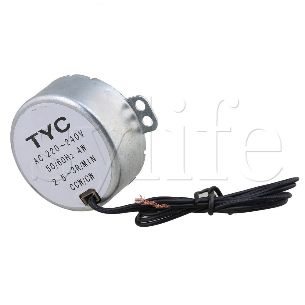 Tyc -50 synkronmotor  ac 220v 2.5-3 r/ min 50/60hz cw / ccw 4w 10mm længde aksel