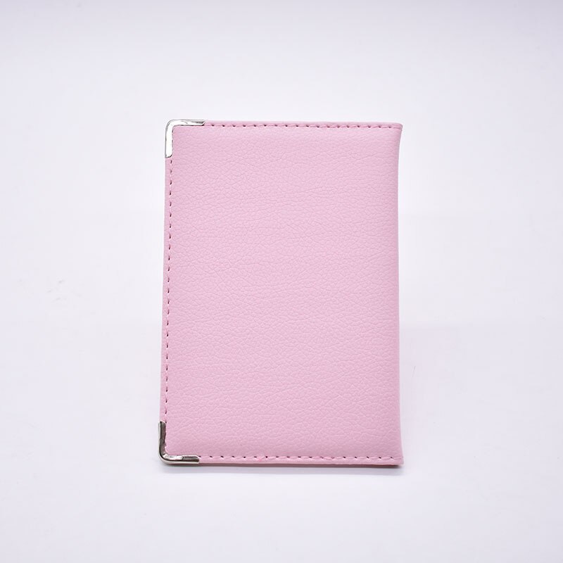 Traveling Passport Cover Pink Women Solid Pu Leather Passport Holder Multifunctioncal Go Abroad Passport Case