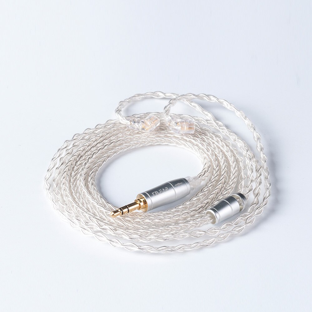 KBEAR 8 Core Upgraded Silver Plated Balanced Cable 2.5/3.5/4.4MM With MMCX/2PIN/QDC for BLON BL-01 BL-03 KZ ZSX ZAX DQ6 ZSTX: 3.5 QDC