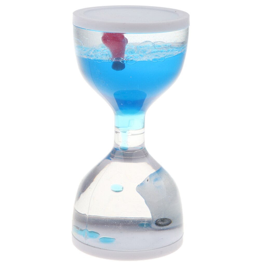 Dolphin Liquid Motion Bubbler Timers, Oil Hourglass Sensory Relaxation Toy Visual Bubble for Office & Desk Decor Xmas