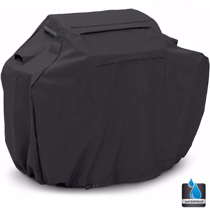 Rainproof Black BBQ Gas Grill Cover Heavy Duty Waterproof Barbecue Gas Grill Cover Outdoor Fade Resistant Weather Protection