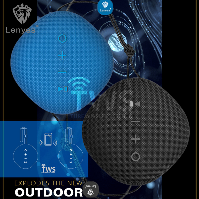 Lenyes Traveller Bluetooth Speakers Outdoor V4.0 Speaker Waterproof IPX6 Portable Wireless 6W Stereo Bass Shower Subwoofer S801