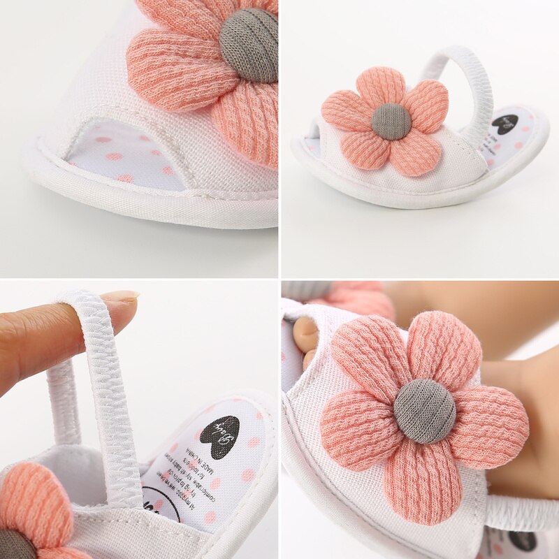 Fish mouth Sandals Baby Girls Shoes Sun Flower Newborn Bow Baby Girl Princess Sandals Cotton Shoes With Hair Band