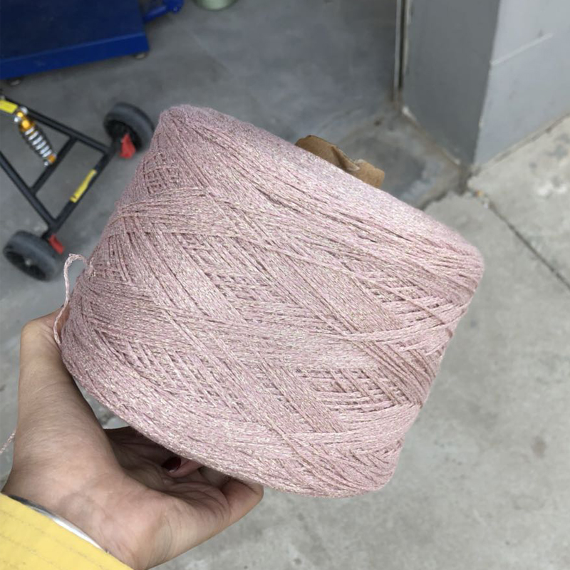 Hilo de seda de algodón metalizado para tejer a mano, madeja de hilo de ganchillo suave y hermoso brillo dorado y plateado, novedad, 250g, Z3919: 1