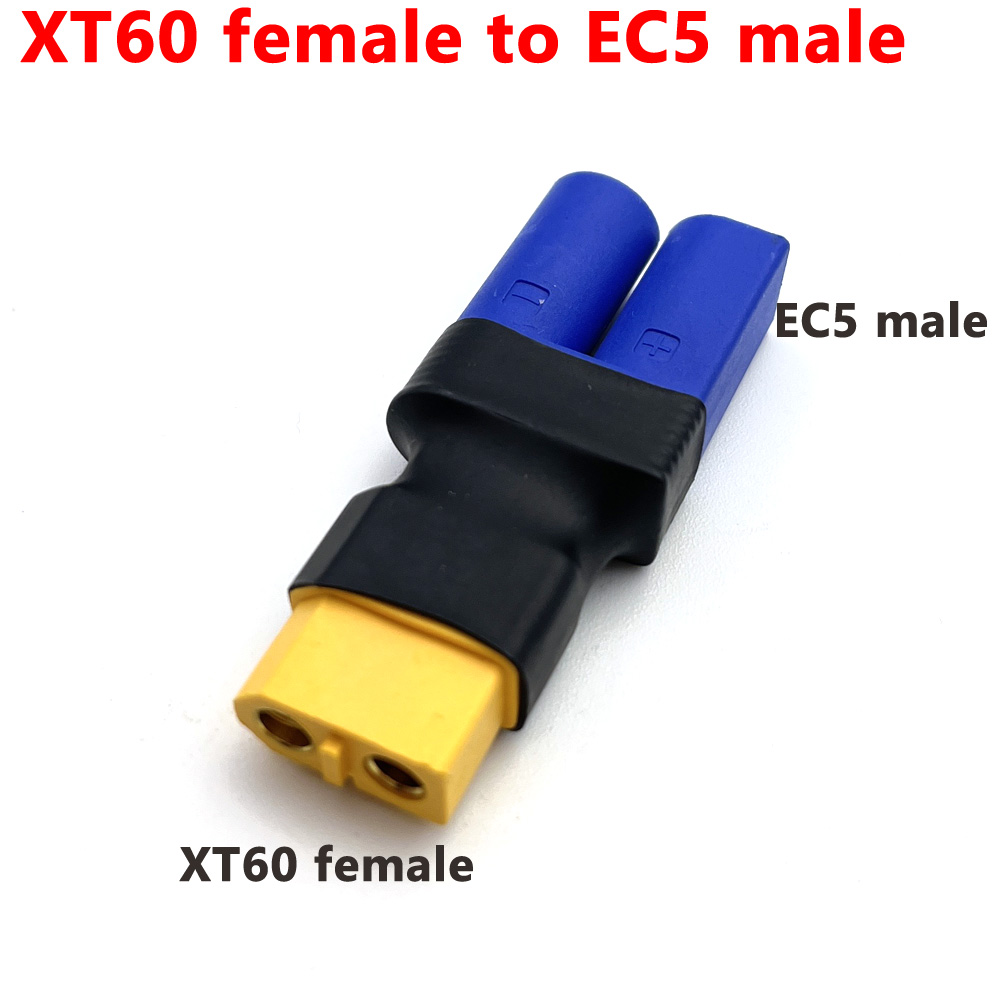 Adaptador EC5 a XT60 XT90 TRX T, conectores hembra/macho, piezas de Control de batería Lipo RC, conector DIY, 1 Uds.: Azul