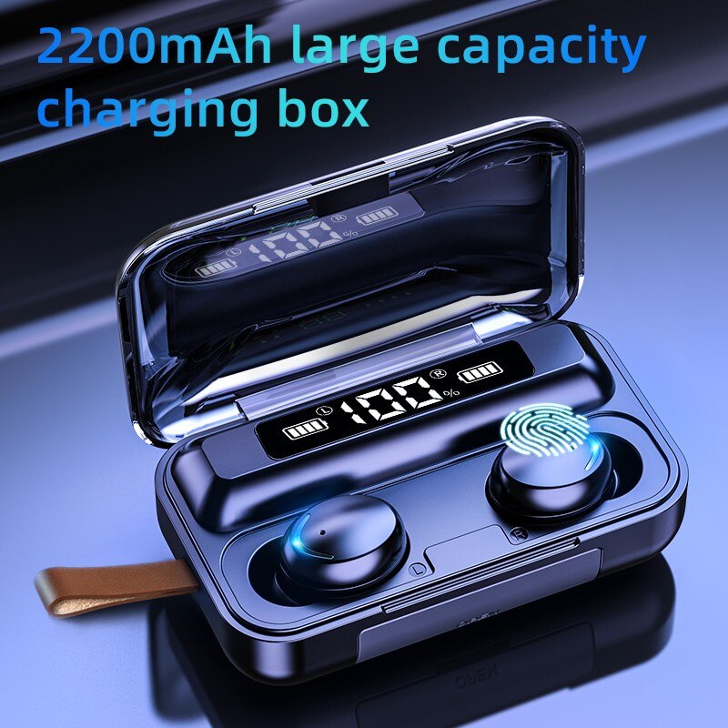 Headphones TWS 5.0 Earphones Wireless Bluetooth 2200mAh 9D Stereo Sports Waterproof Earbuds with Mic and Charging Box Earphone